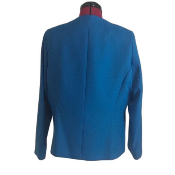 Tahari ASL Blazer Women's Plus Size 18 Blue Long Sleeve One-button Closure - Picture 4 of 8